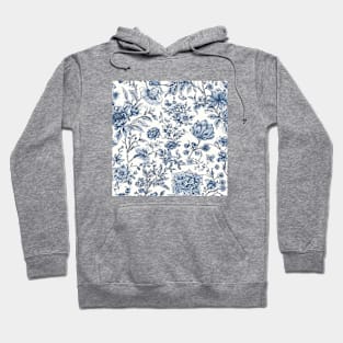 Coastal granddaughter aesthetic White and blue floral pattern Hoodie